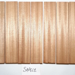 Sapele  Knife Scales (Ribbon Sawn) - Craft Wood Slabs - Thin Stock Wood  1/4&quot;, 5/16&quot;, 3/8&quot;  Thicknesses