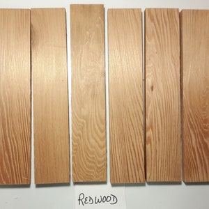 Redwood  Knife Scales - Craft Wood Slabs - Thin Stock Wood  1/4&quot;, 5/16&quot;, 3/8&quot;  Thicknesses