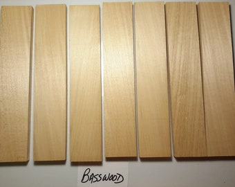 Basswood Craft Wood Slabs, Knife Scales, Thin Stock Wood, 1/4", 5/16", 3/8" Thicknesses