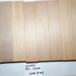 Western Red Cedar (Clear)   Knife Scales - Craft Wood Slabs - Thin Stock Wood  1/4", 5/16", 3/8"  Thicknesses