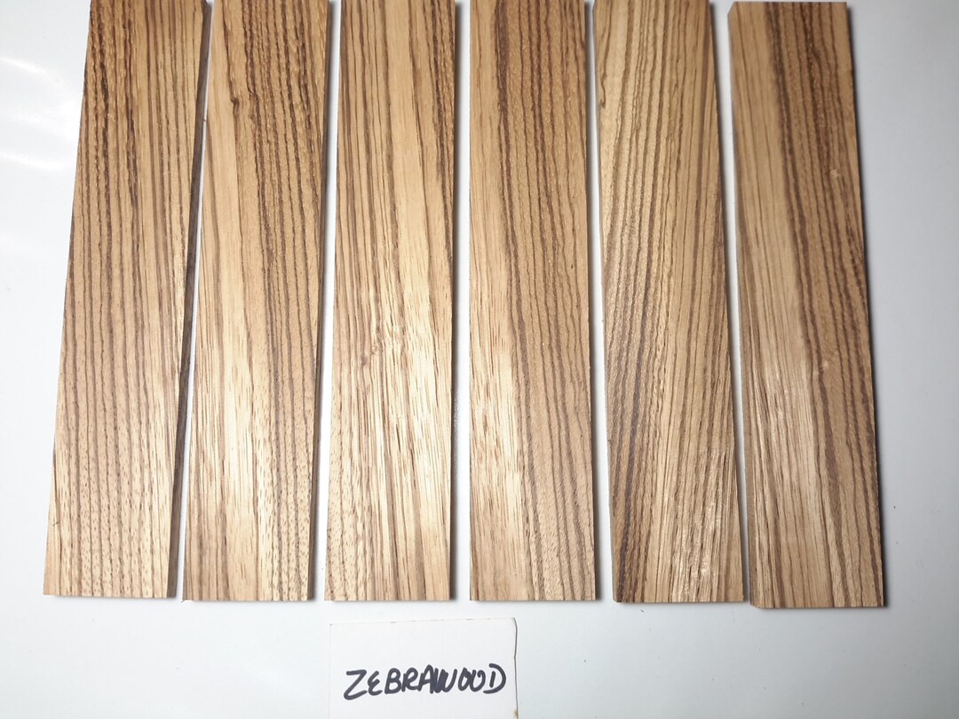 Zebrawood Knife Scales Craft Wood Slabs Thin Stock Wood 1/4, 5/16, 3/8