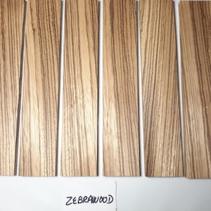 Zebrawood   Knife Scales - Craft Wood Slabs - Thin Stock Wood  1/4&quot;, 5/16&quot;, 3/8&quot;  Thicknesses