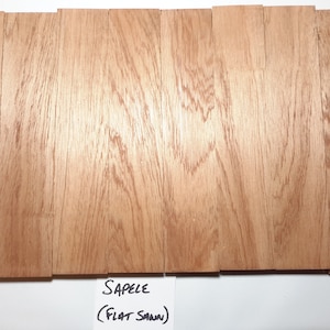 Sapele - Flat-Sawn  Knife Scales - Craft Wood Slabs - Thin Stock Wood  1/4&quot;, 5/16&quot;, 3/8&quot;  Thicknesses