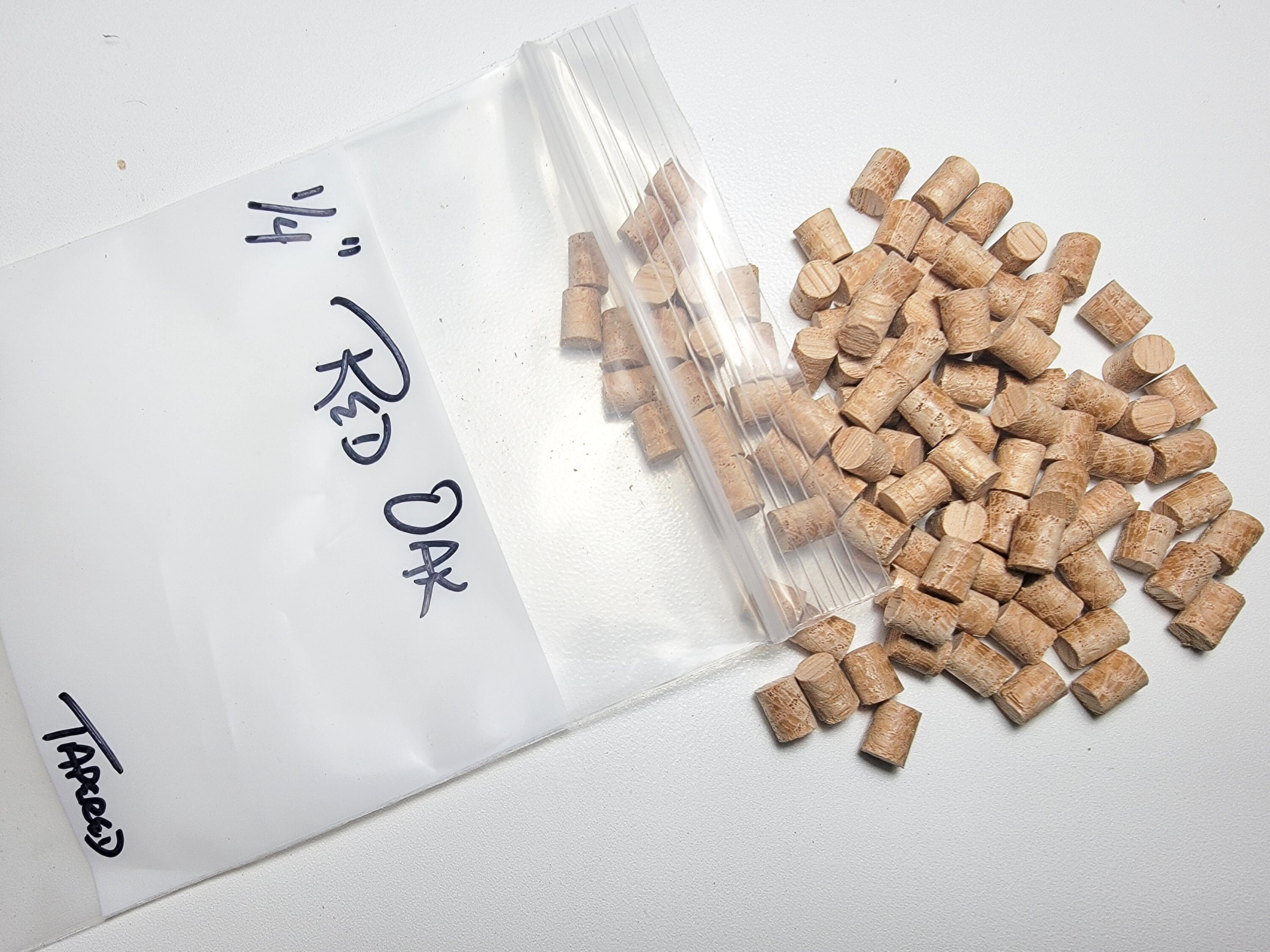 Red Oak Tapered Wood Plugs – 1/4, 3/8, 1/2, 3/4 Inch Diameters – USA Made