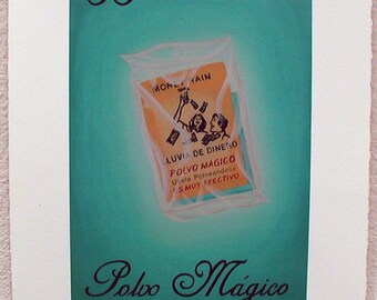 Polvo Mágico, Magic Powder, Rain of Money, Loteria Art Print
