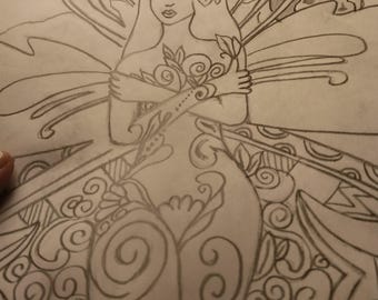 10 Exclusive Coloring Pages Ideal for Watercolors. Original Hand-Painted Artwork. Crafts. Handmade.
