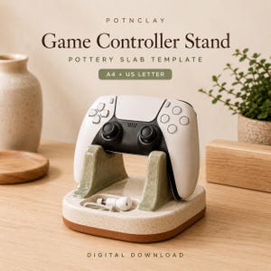 Game Controller Stand Pottery Template Slab Building Clay Pattern Ceramic Controller Holder PDF Gaming Desk Decor DIY Handmade Activity