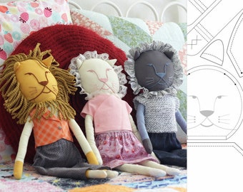 Lion Stuffed Animal Pattern & FIVE Clothing Patterns - Instant Download (Stuffed Animal / Soft Toy)