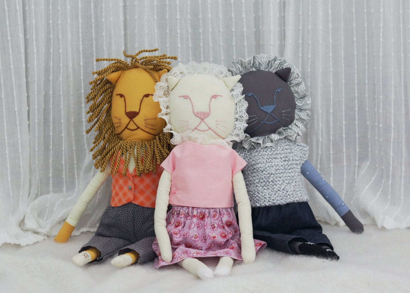 Lion Stuffed Animal Pattern FIVE Clothing Patterns Instant Download