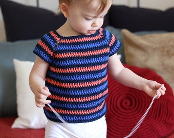 Crochet Pattern - Striped Shirt - Instant Download