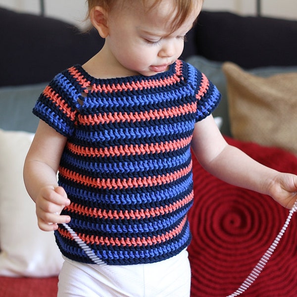 Crochet Pattern - Striped Shirt - Instant Download