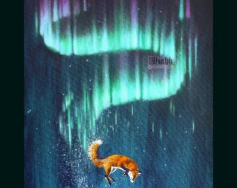 Top Quality A5/A4 Art Print Fox Acrylics Firefox 