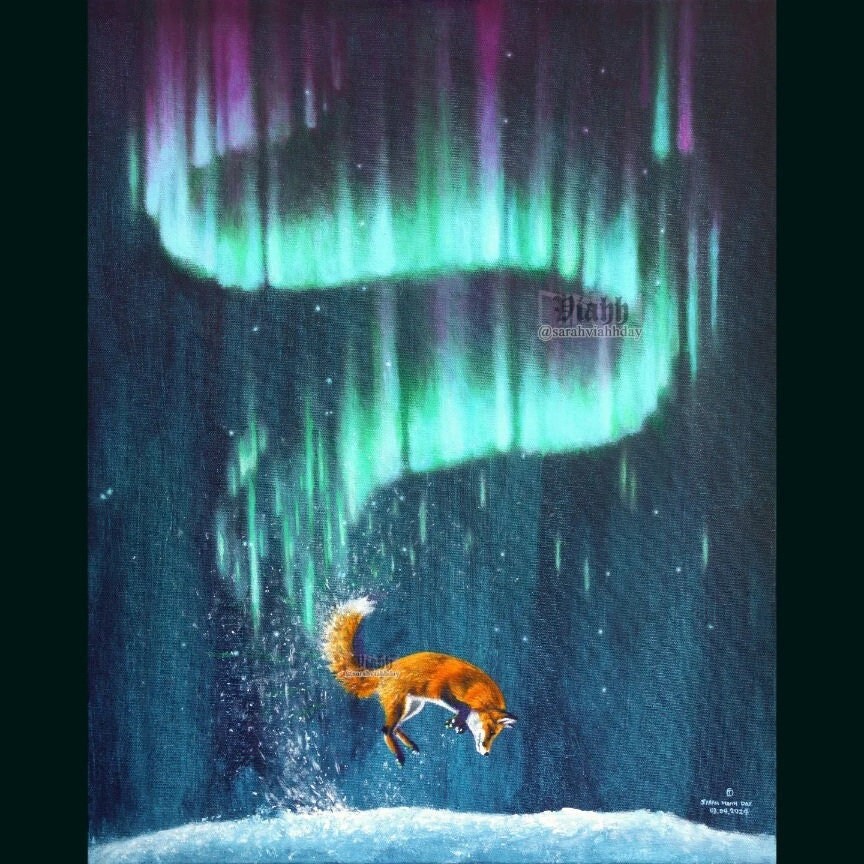 Top Quality A5/A4 Art Print Fox Acrylics Firefox 