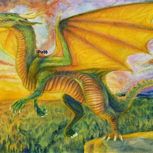 1x carte postale vierge dragon « Optimisme »