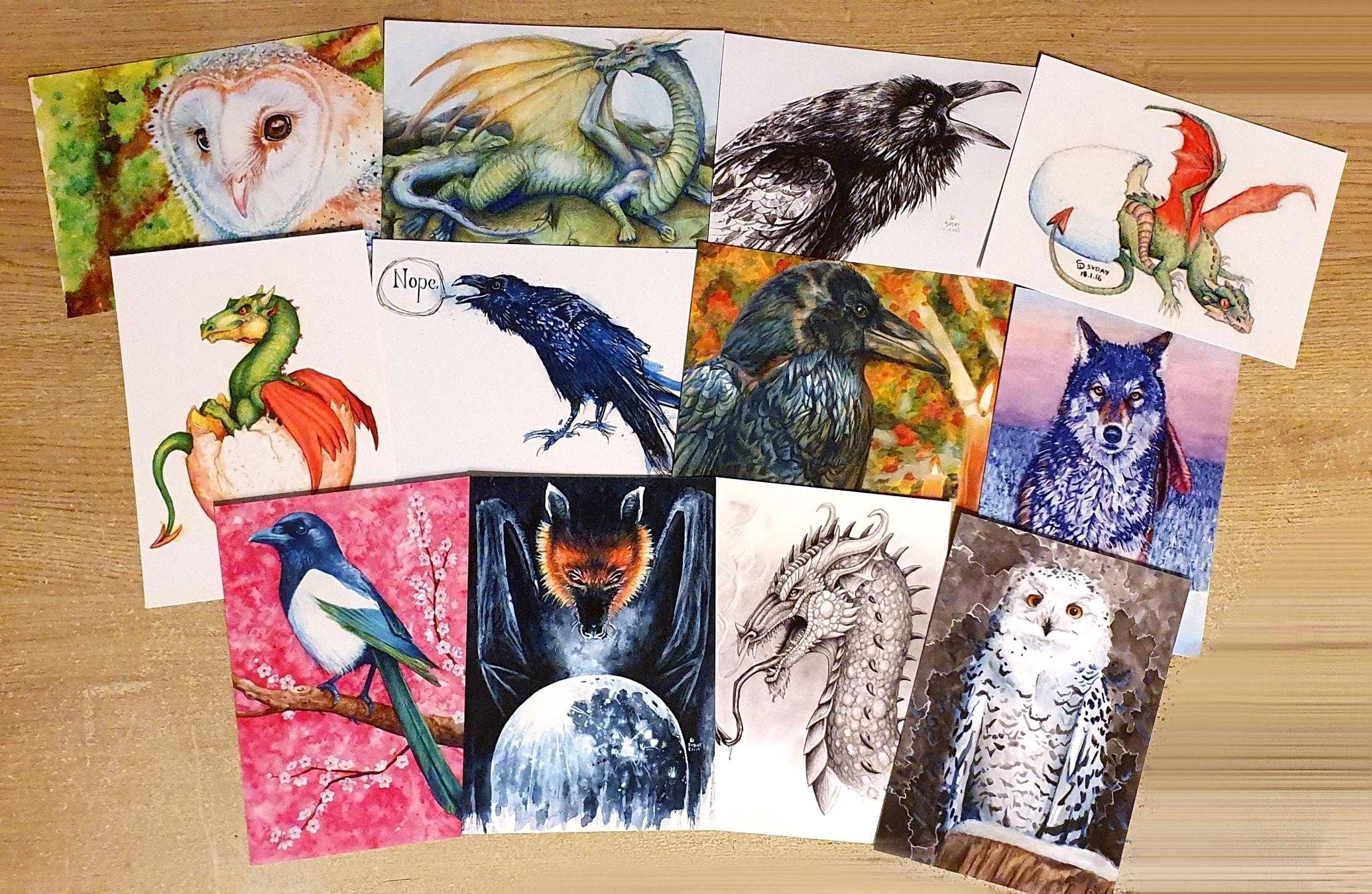 1 X Charcoal Raven Crow Postcard - Etsy