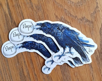 1 x nope raven sticker