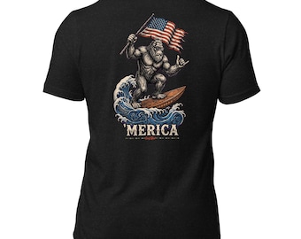 Sasquatch 'MERICA - Big Foot - Yeti Athletic Fit T-Shirt