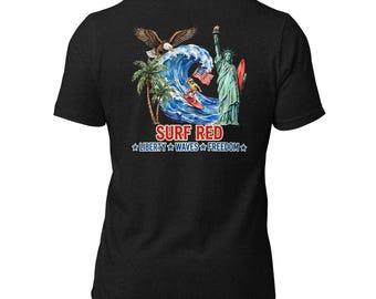 Liberty - Waves - Freedom - USA - Athletic Fit T-Shirt