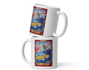 EL SURFO - Loteria - Weißer glänzender Becher