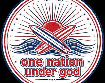 One Nation Under God - DIY File for surf stickers, flags, patches, t-shirts, cups, bags and more!