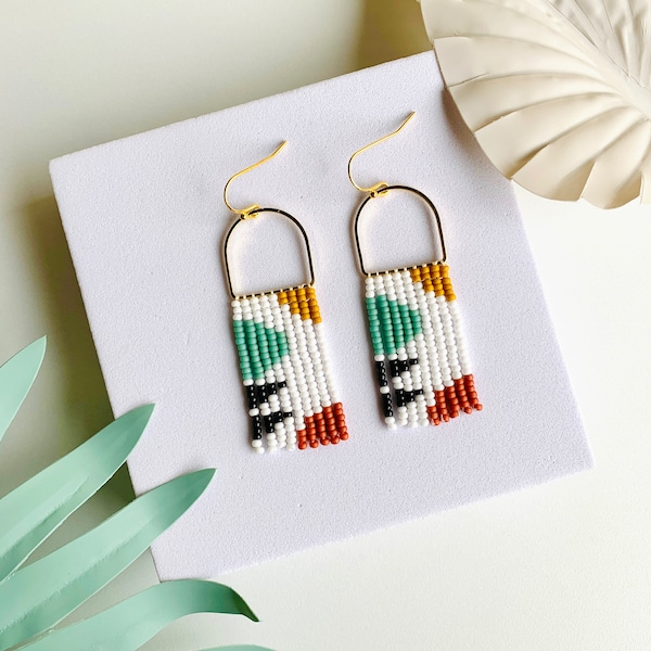 Handmade Seed Bead Earrings by Modish / Non-objective Shapes / Fun