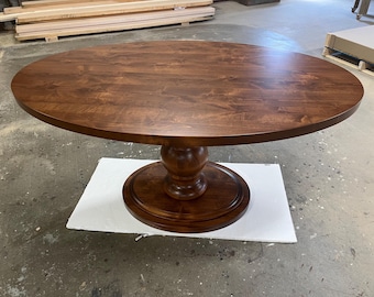 Oval Hand-Crafted Pedestal Dining Table