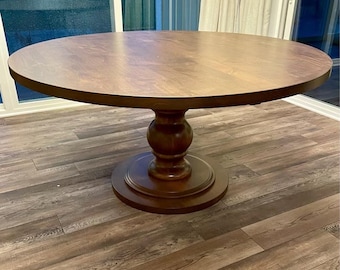 Round Hand Crafted Pedestal Dining Table
