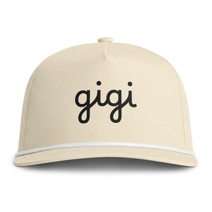 gigi script embroidery hat | rope trim cap