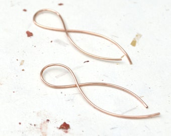 Infinity Hoops <<>> Rose Gold, Yellow Gold, or Sterling Silver