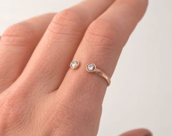 14k Rose Gold Dual Birthstone Mothers Ring