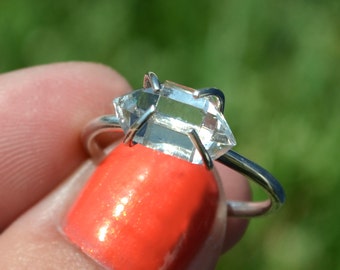 Herkimer Diamond Ring <<>> 14k Gold, Rose Gold, or Sterling Silver