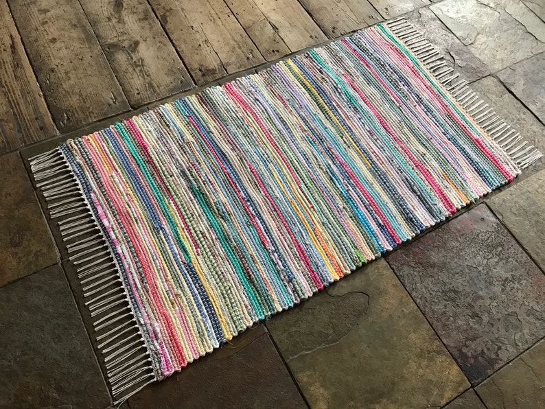 VERMONT WOVEN 2x3 Rag Rug / Pastels Etsy