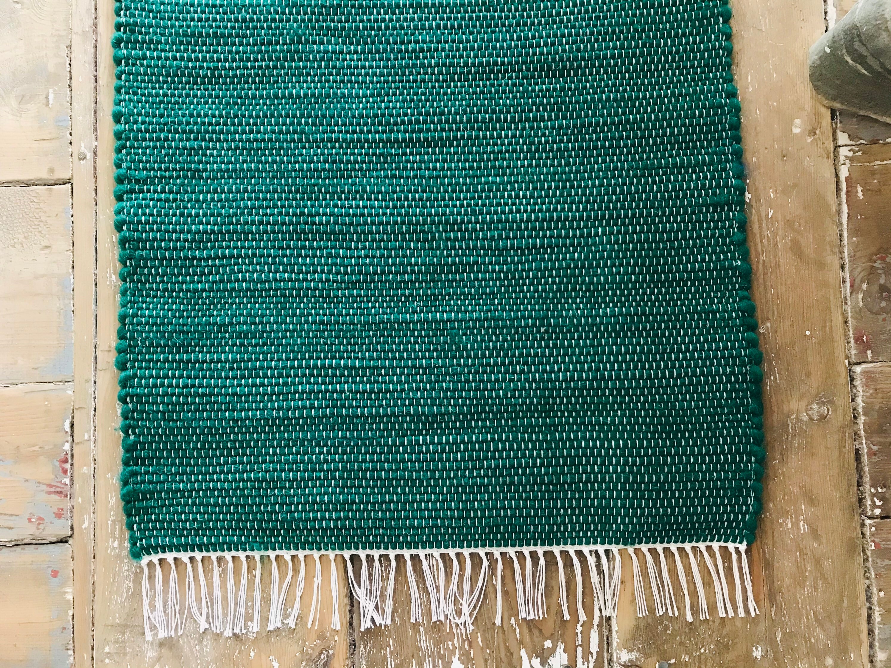 VERMONT WOVEN 2x54 Wool Rug/ forest green dyed wool Etsy