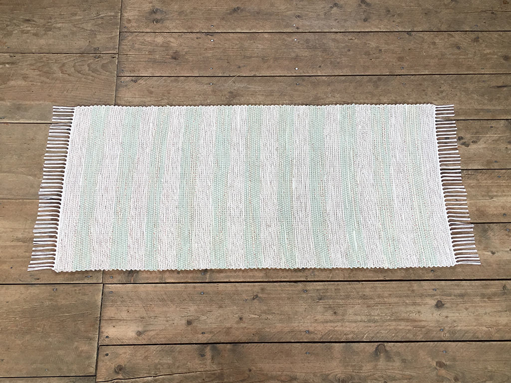 VERMONT WOVEN 2x4 Rag Rug / Tan Green Floral Stripes Etsy