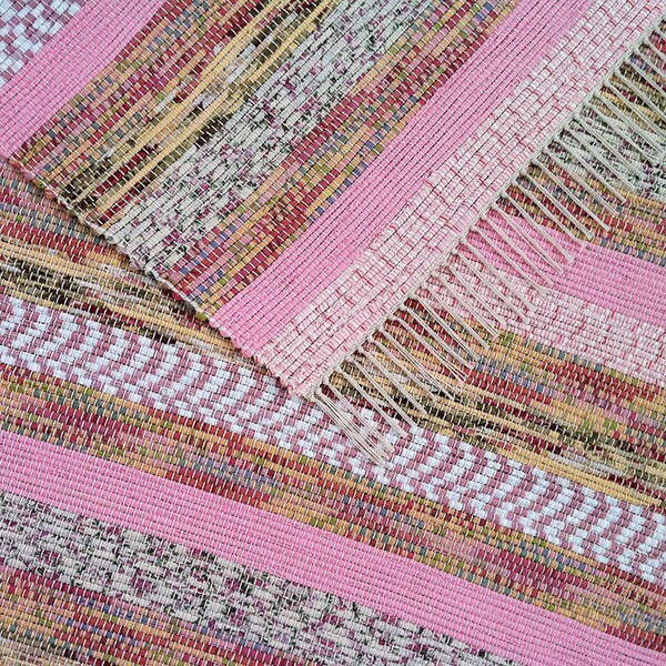 4x6 Rag Rug / Pink, Pink-and-White, Pink-and-Green, Yellow, Green, White, Floral