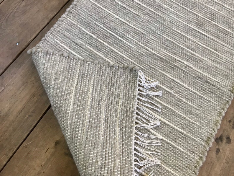 VERMONT WOVEN 2x5 Wool Rug / Grey with Cream Accents Etsy