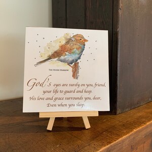 Watercolor Print with Inspirational poem on Wood