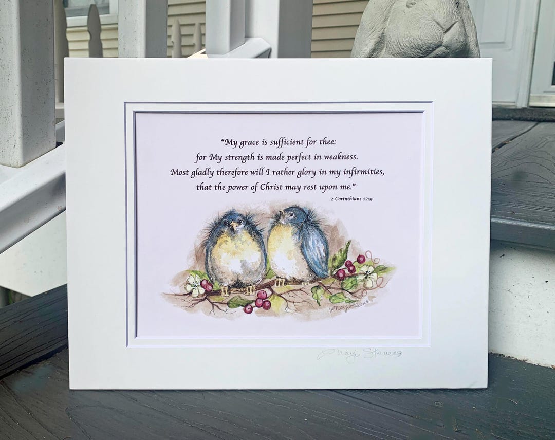 Blue Bird Print With Scripture - Etsy