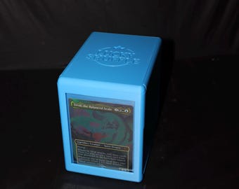 Commander Deck Box with Card Display & Removable Tray | MTG Card Storage | Trading Card Organizer