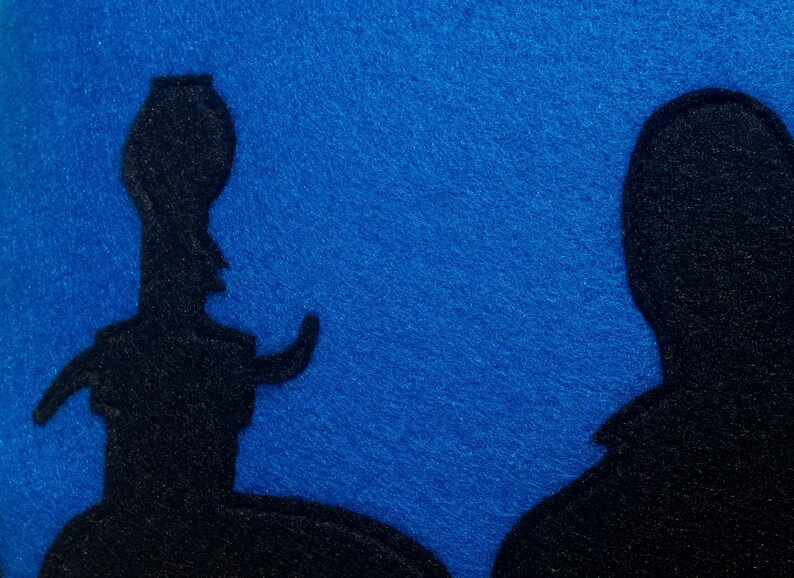 MST3K Appliqued Eco Felt Pillow Cover in Black and Silver image 5
