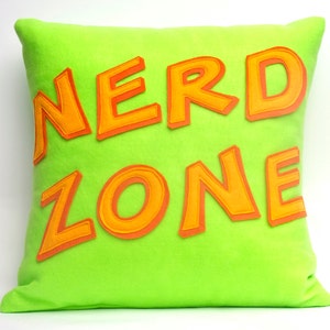 My Spot Appliquéd Eco-Felt Pillow Cover 18 inches Nerd Gift In Stock and Ready to Ship image 3