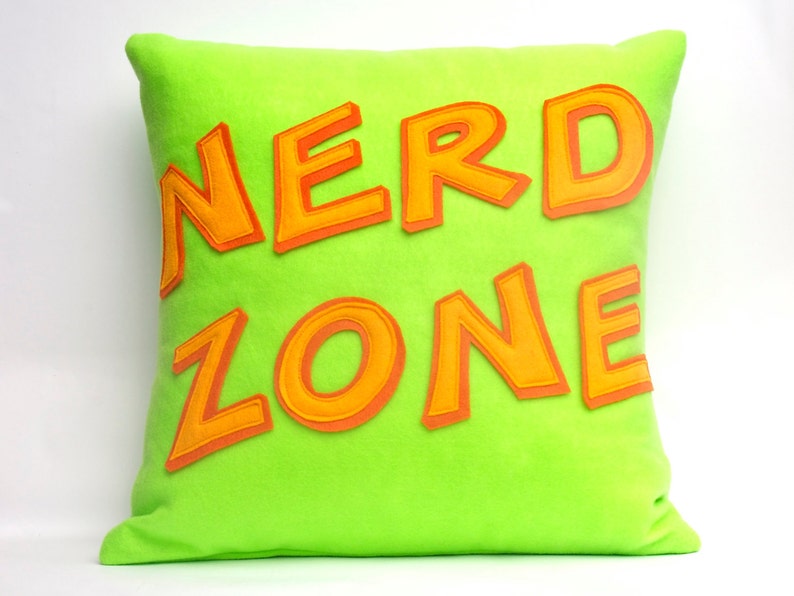 My Spot Appliquéd Eco-Felt Pillow Cover 18 inches Nerd Gift In Stock and Ready to Ship image 3