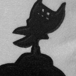 MST3K Appliqued Eco Felt Pillow Cover in Black and Silver image 2