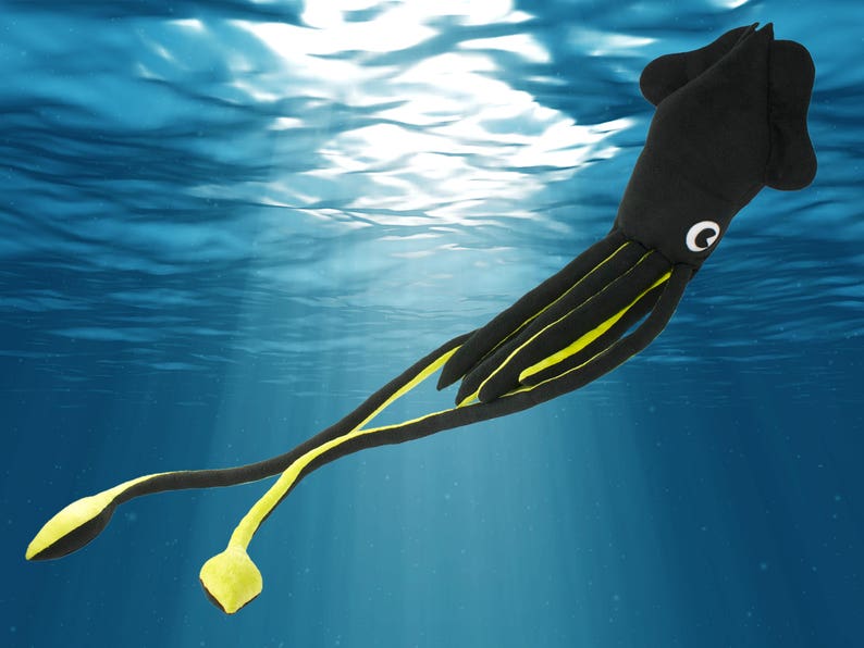 Baby Giant Squid Plush Six Feet of Cuddly Fleece Cephalopod Etsy