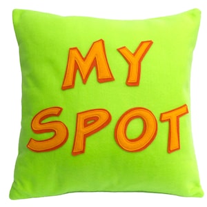 My Spot Appliquéd Eco-Felt Pillow Cover 18 inches Nerd Gift In Stock and Ready to Ship image 1