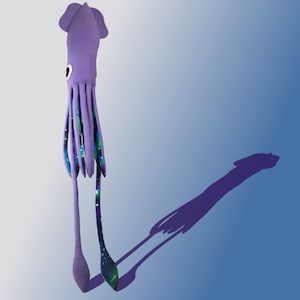 Custom 4&#39; Baby Giant Squid Plush - 4 feet of Fleece Cephalopod Cuddles - Choose Your Li&#39;l Kraken Colors