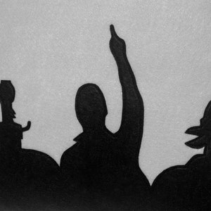 MST3K Appliqued Eco Felt Pillow Cover in Black and Silver image 3