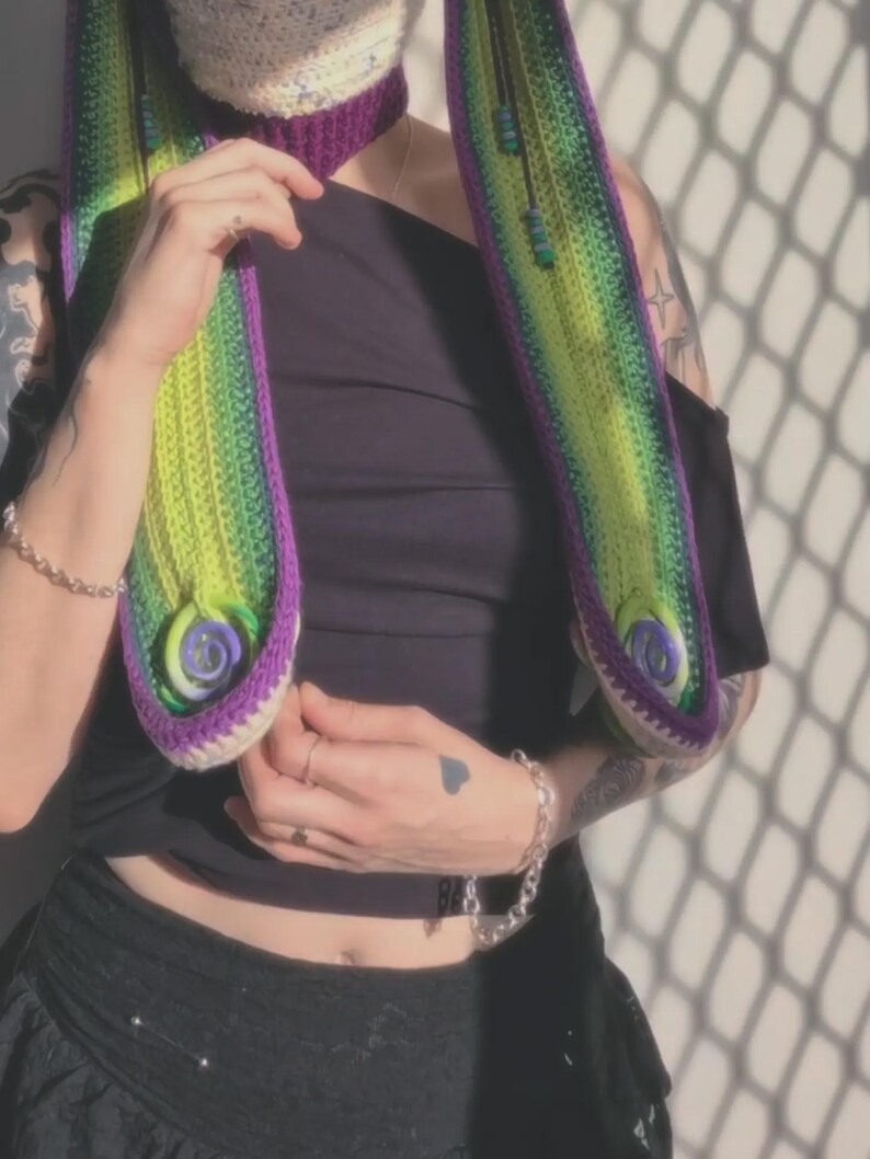 How To Crochet A Rabbit Crochet Ube Matcha Bunny Balaclava - Etsy