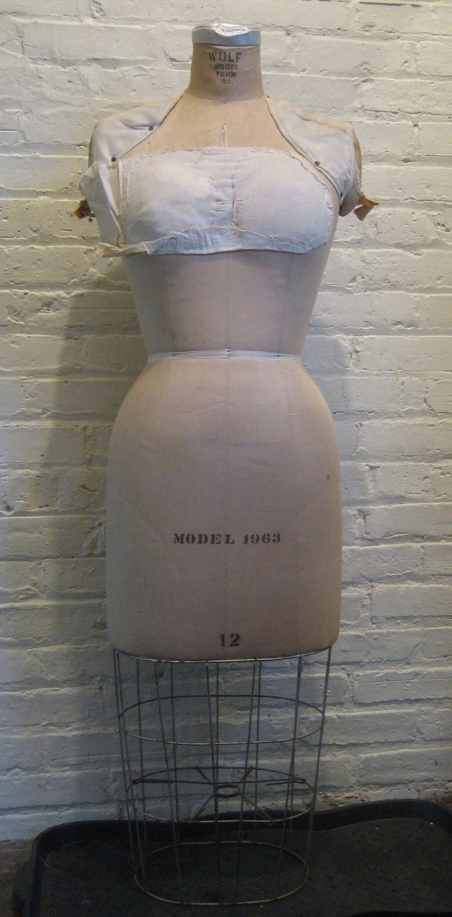Professional Dressmakers Mannequin Form with Vintage Base & Cage Subastral