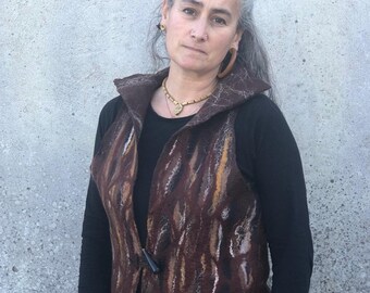 Earthy Women's Waistcoat, Woodland Faery Vest, Tribal Waistcoat, Bohemian Clothing for Women, Handmade Festival Top, Hippie Waistcoat